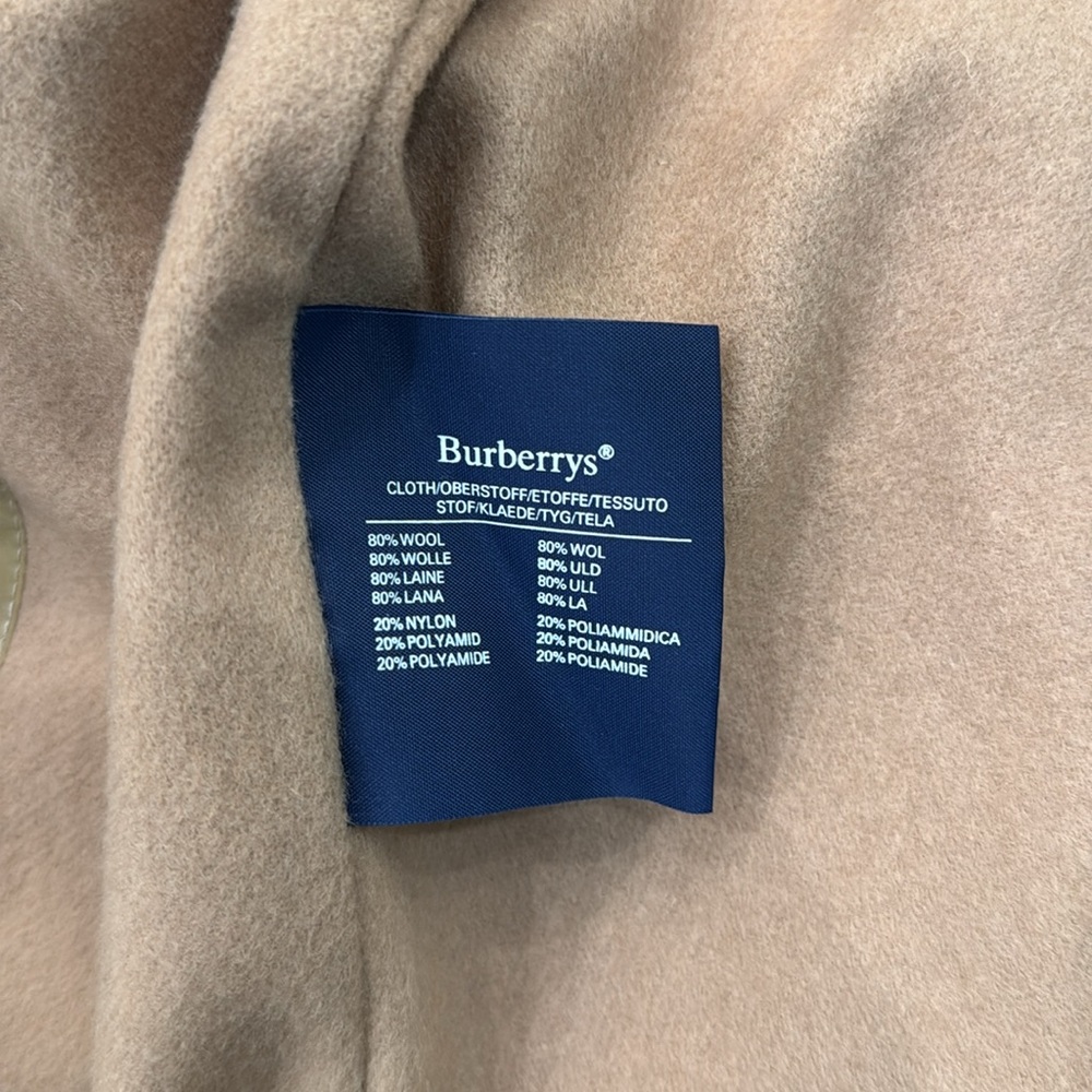 VINTAGE Burberry mens 48 tan cotton blend classic belted trench overcoat - Picture 8 of 11